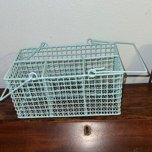 Easter Brunch Wire Silverware Caddy Storage Basket with Handles Portable
